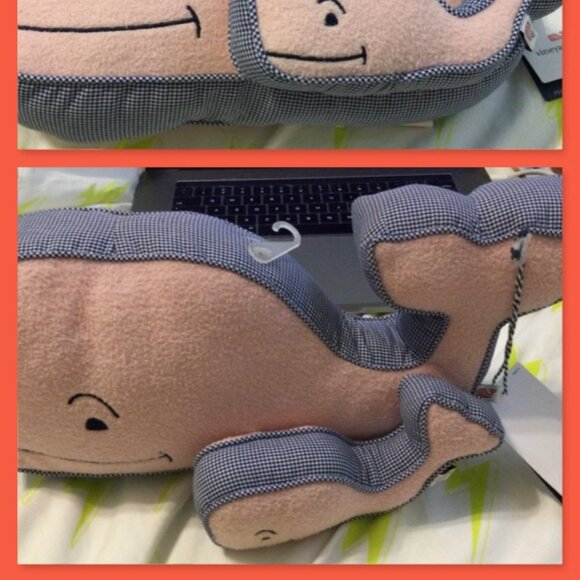 Vineyard Vines Large Plush Whale Toy and Small Rattle, NEW and Hard to Find - Picture 7 of 7
